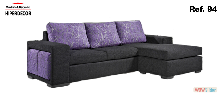 sofa chaise longue com puffs