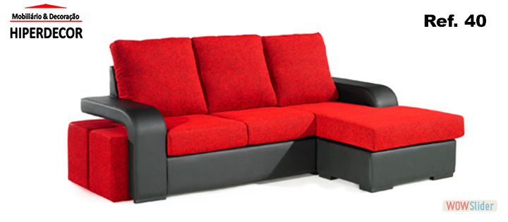 sofa chaise longue reversivel com puffs